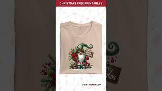 Christmas Gnome with Merry Christmas sign free printable