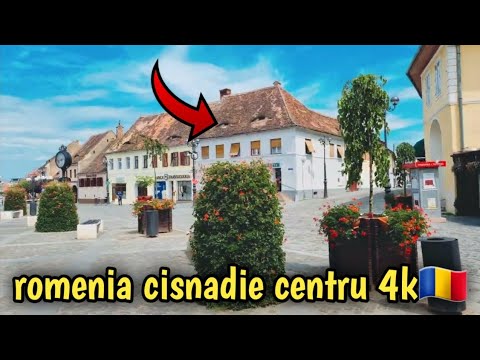 Cisnadie center 4k walk Romania 2023: Best Places to Visit in romenia@thetravellord