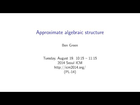 ICM2014 VideoSeries PL14: Ben Green on Aug19Tue