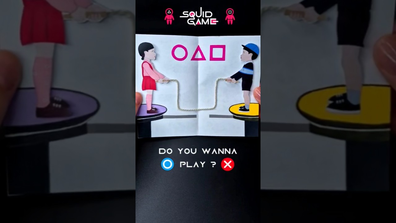 DIY SQUID GAME 3 Jump Rope Pop Up Card Tutorial 🦑 Easy Paper Craft