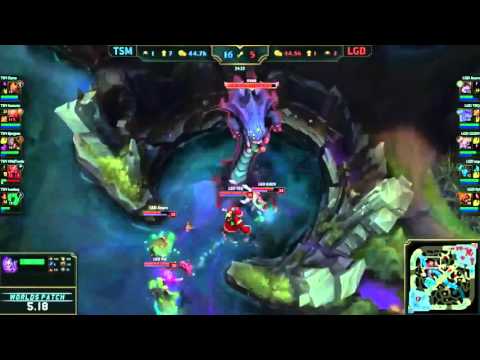 TSM Bjergsen Twisted Fate VS LGD Godv Diana Highlights   S5 World Championship Group W1D4