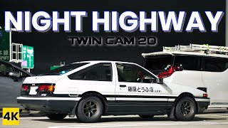 ［AE86 4K ASMR］夜の高速道路を駆ける【Night Highway Drive】
