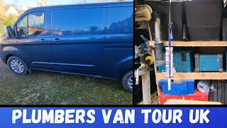 UK plumbers van tour showing stock organisation