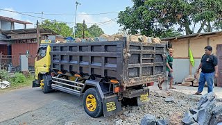 Download lagu Dump Truck Canter Unloading Rock mp3