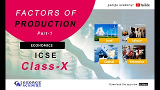 Factors of Production - Land | ICSE Class 10 Economics | @georgeacademy7833