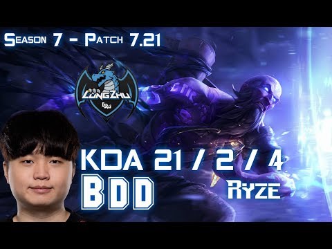LZ BDD RYZE vs GALIO Mid - Patch 7.21 KR Ranked