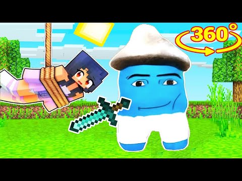 Aphmau in Danger from Smurf Cat in Minecraft 360°!