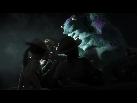 Mike and Sulley scaring police officers ending scene (Monsters University 2013)