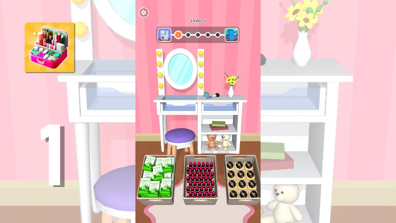 Makeup Organizer 3D Gameplay Walkthrough Part 1 - Level 1 ~ 5 (Android, IOS)