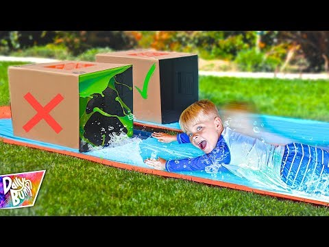 DONT Water Slide Through the WRONG MYSTERY BOX! 💥 (HILARIOUS!)