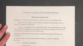 (1332) 3.1 Statements, Negations, and Quantified Statements 1/3