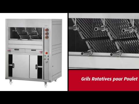 Video Barbecue en inox à Gaz professionnel 5 grilles rotatives GRELHACO - GGSDR
