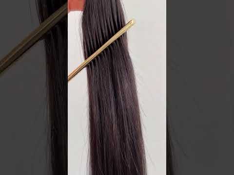 Волосся для гарячого нарощування на капсулах, 55 см, пряме, 100 пасм, чорно-коричневе (1B) video