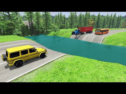 BeamNG Drive: Cars and Trains vs Deep Water