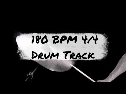1 Hour 180 BPM - 4/4 Drum Track - Drum Loop - Metronome - Drum Beat