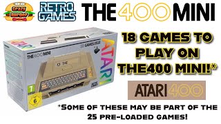 18 Games To Play/Add To THE400 Mini From Atari/RetroGames!*
