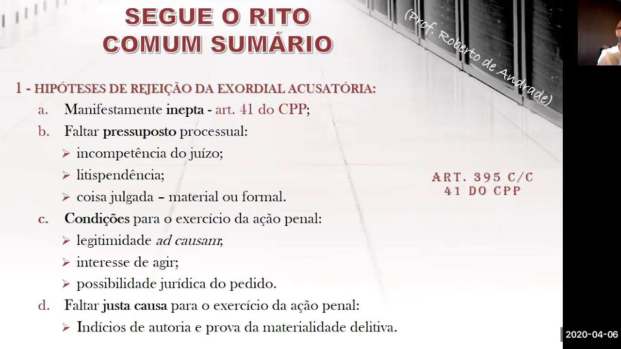 PROCEDIMENTO ESPECIAL - RITO DOS CRIMES CONTRA A HONRA