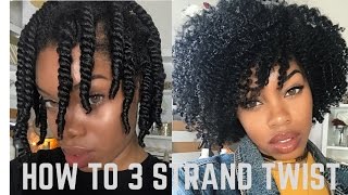 How to 3 Strand Twist Out *DETAILED + Night Time Routine