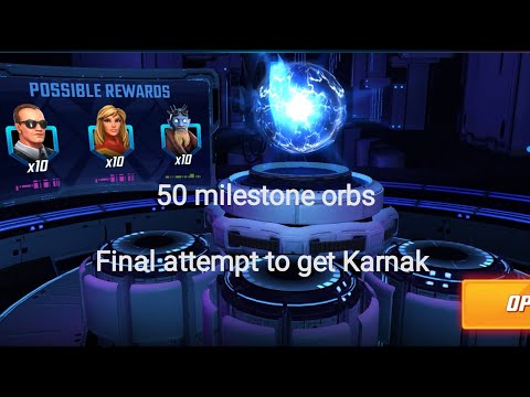marvel strike force 50 milestone orbs and final chance for karnak msf