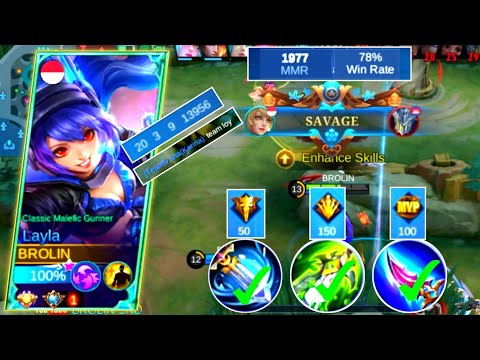 Layla SAVAGE !! Layla Hack Lifesteal 99.9% Broken - Top Global Layla New Build ~ MLBB