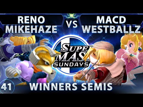 SSS 41 - Reno & MikeHaze (Blue) Vs. MacD & Westballz (Red) SSBM Winners Semis - Smash Melee