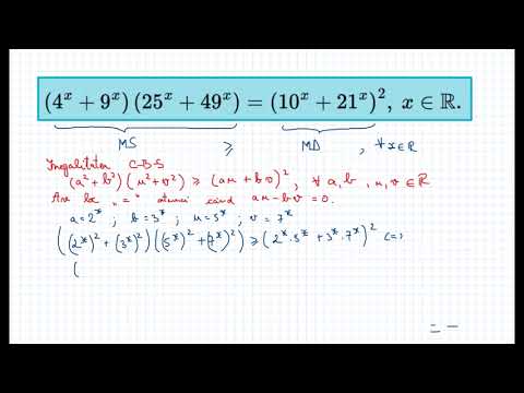 Ecuatie exponentiala rezolvata cu ajutorul inegalitatii CBS