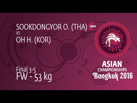BRONZE FW - 53 kg: H. OH (KOR) df. O. SOOKDONGYOR (THA) by FALL, 6-0