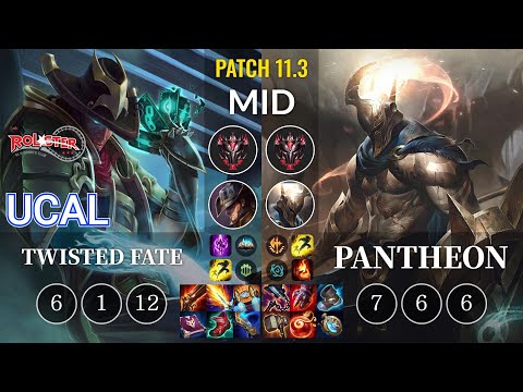KT Ucal Twisted Fate vs Pantheon Mid - KR Patch 11.3