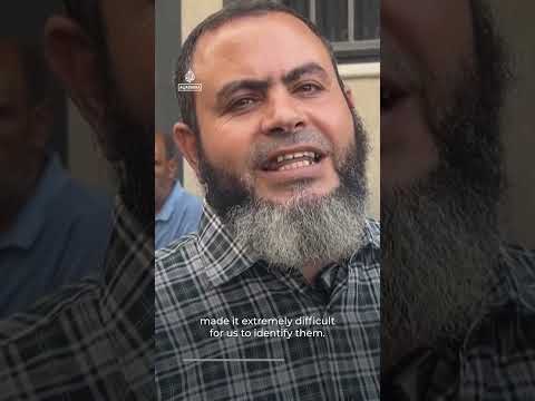 Mourners in Gaza bury remains of loved ones killed in 2023 Israeli strike | AJ #shorts