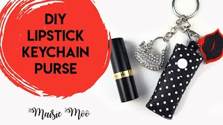 Keychain Chapstick Holder - How to make a lipstick or lip balm keychain purse or pouch DIY.