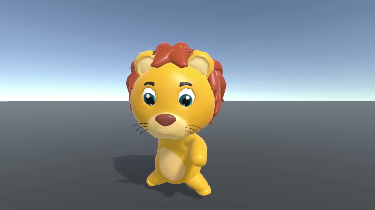 Cartoon Lion Character Animated 3D Model