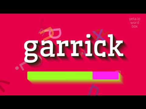 GARRICK - HOW TO PRONOUNCE IT? #garrick