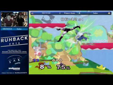 Runback 2016 Melee Singles Pro Winners Semis - MIOM|S2J (Captain Falcon) vs Saiko (Sheik)