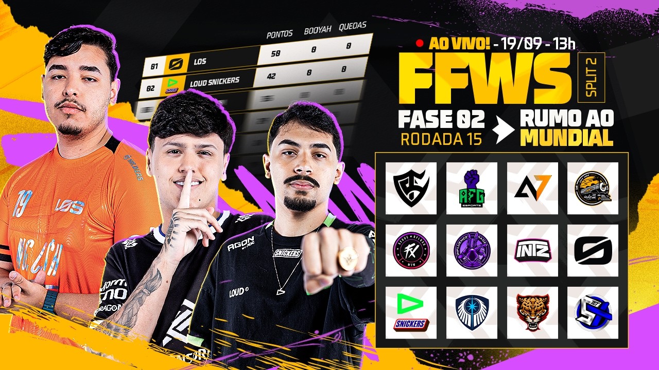 🔴 FREE FIRE AO VIVO: FFWS BRASIL SPLIT 2 - FASE RUMO AO MUNDIAL | RODADA 15