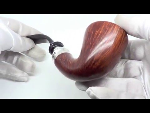Ser Jacopo L2 Grade Classic Half Bent Smoking Pipe With Full Silver Mount From PIPELIST.COM