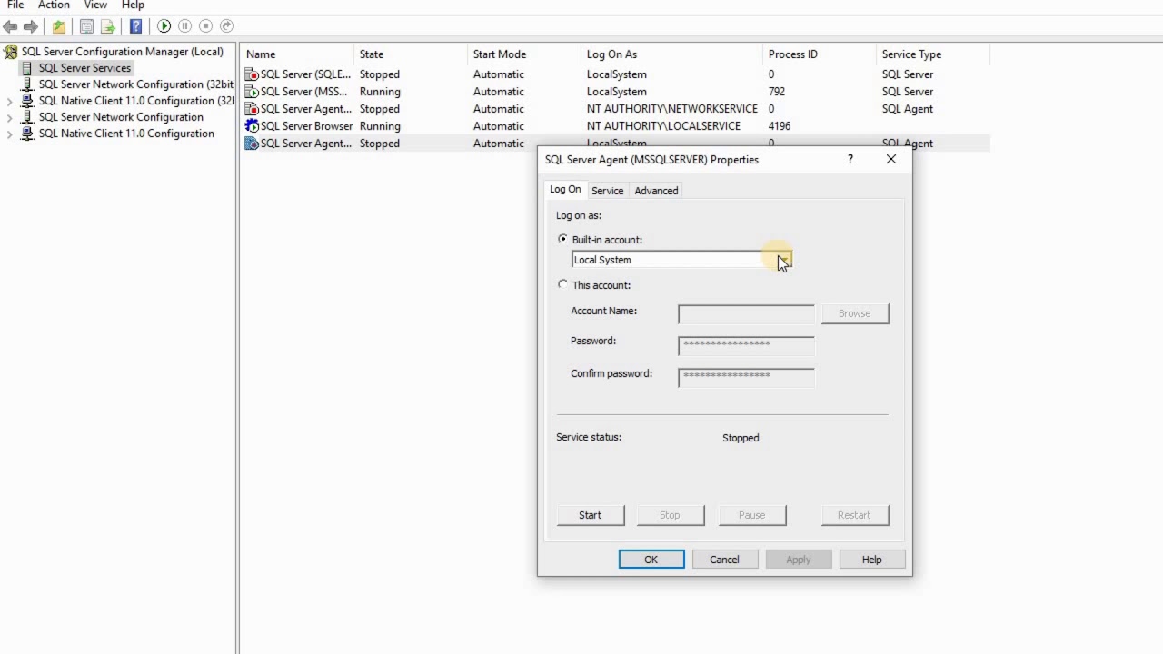 SQL SERVER AGENT ERROR The request failed or the service did not respond in a timely fashion