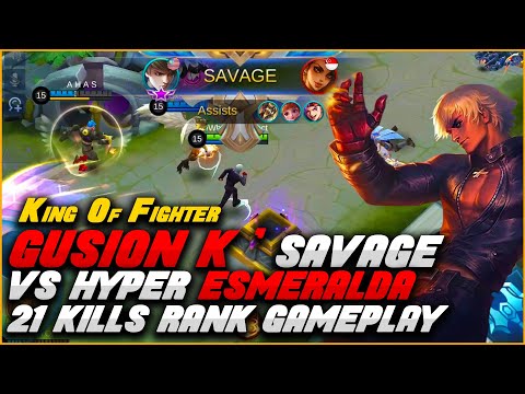 GUSION KOF K' SAVAGE AGAINST HYPER ESMERALDA! | Gusion K' Rank Gameplay | Mobile Legends
