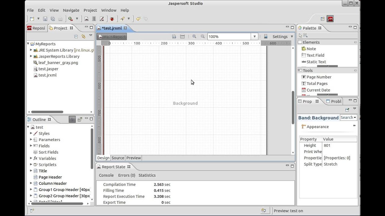 Jaspersoft Studio : How to create Watermark in report