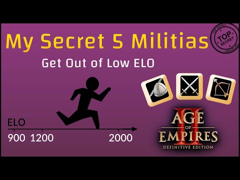 My Secret 5 Militias Drush Build Order To Get Out of Low ELO 🔥  Age of Empires 2 Definitive Edition