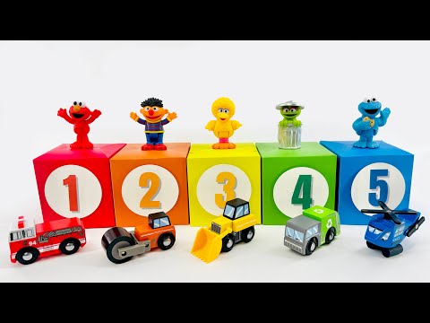 Sesame Street Construction Vehicles, Educational Learning Videos for Kids Count 1 to 10