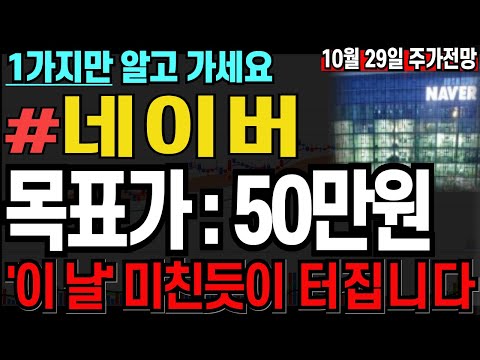 [네이버 주가전망] 네이버(NAVER) 10월 29일 "반드시 알아야 할 핵심 1가지" '이 날' 미친듯이 터질겁니다 '이렇게' 움직이고, 대응하십시오! ｜#네이버 #네이버주가