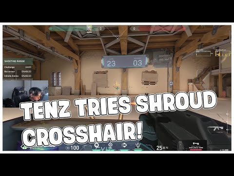 TenZ Tries Big Shroud Crosshair And HITS 26 BOTS IN HARD MODE!