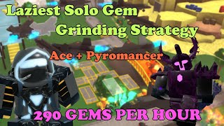 The LAZIEST Solo Gem Grinding Strategy, 290 Gems Per Hour || Tower Defense Simulator