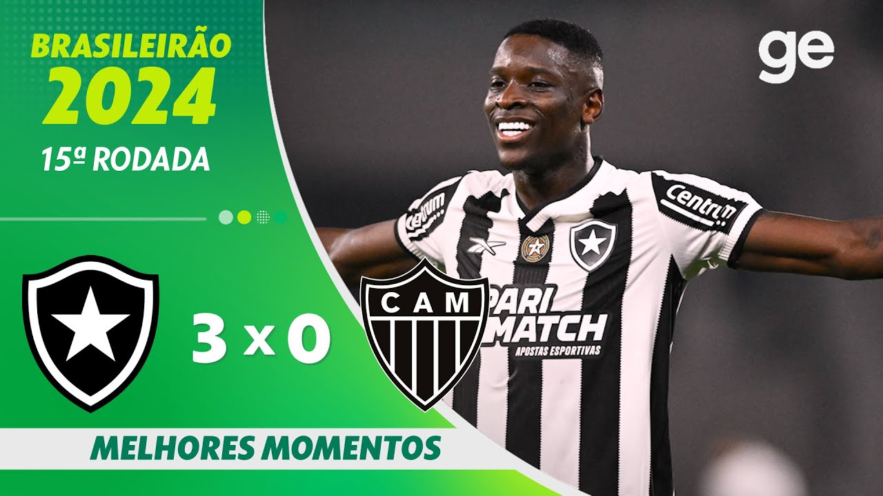 VÍDEO | Gols e melhores momentos da grande vitória do Botafogo sobre o Atlético-MG no Nilton Santos