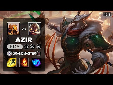Azir Mid vs Corki - KR Grandmaster - Season 12 Patch12.2