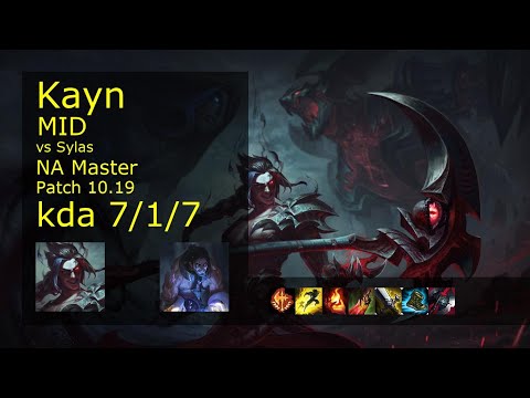 Kayn vs Sylas Mid - NA Master 7/1/7 Patch 10.19 Gameplay