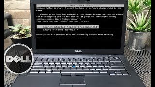 Dell Laptops, Windows Error Recovery, Windows 7 8 10 Boot Failed blue screen starting Windows