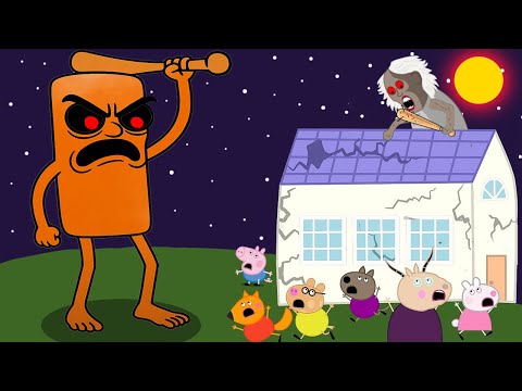 Tung Tung Tung Sahur and Granny attacks Peppa' school | Peppa Pig Funny Animation