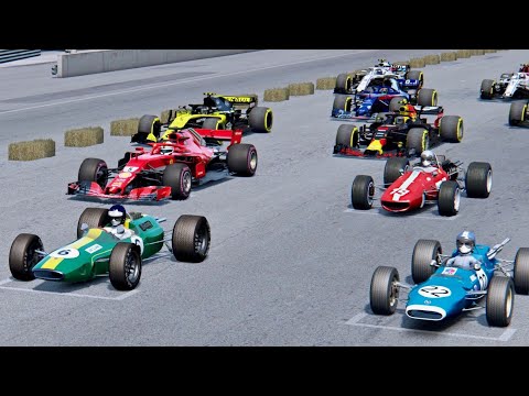 All F1 2018 Cars vs All F1 1967 Cars - Old Monza