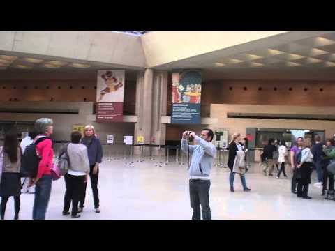 Inside the Louvre - the Pyramid entrance - Paris